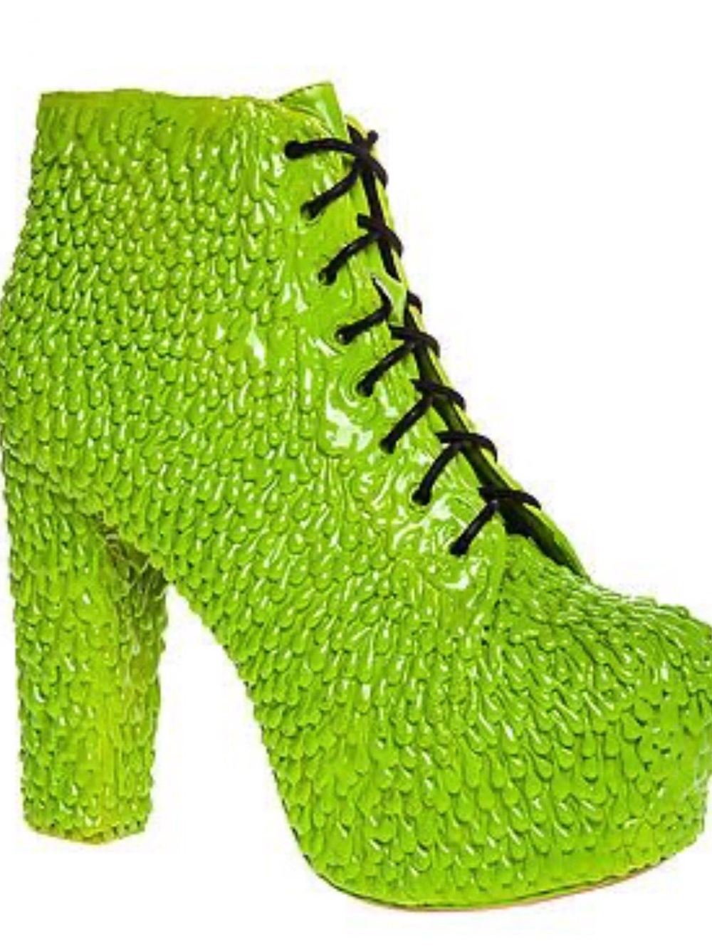Jeffrey Campbell x Miss KL Lita Drip Platform Heels - Neon Green - Size 7